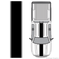 Top view of center stripes on a Ford F-150