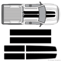 Top view of EZ rally stripes on a Ford F-150