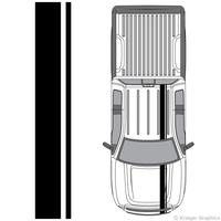 Top view of offset stripes on a Ford F-150