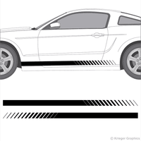 Illustration of Faded Rocker Panel Stripes on a car. 