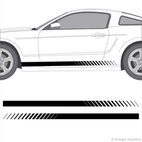 Illustration of Faded Rocker Panel Stripes on a car.