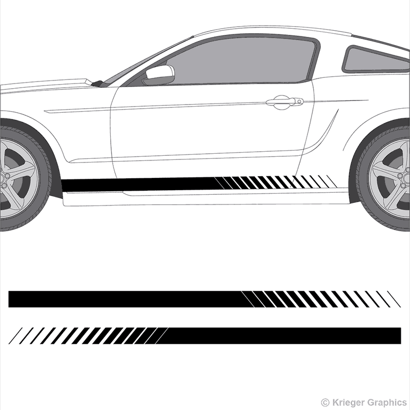 Faded Rocker Panel Stripes for Porsche 718 and 911 3M Vinyl Decal Kit