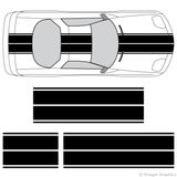 Top view of dual rally stripes on a Pontiac Firebird
