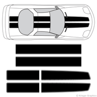 Top view of EZ rally stripes on a Pontiac Firebird