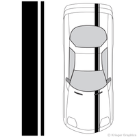 Top view of offset stripes on a Pontiac Firebird