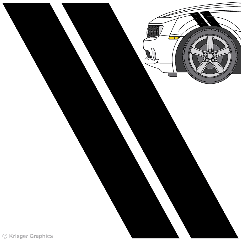 Illustration of Hash Mark Stripes on a car. 