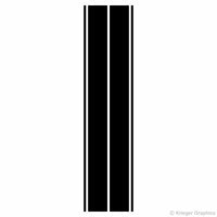 Illustration of Dual Rally Racing Stripes Extra Long Hood or Roof Section