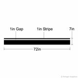 Offset Racing Stripes Single Section measurements