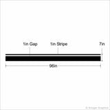 Offset Racing Stripes Extra Long Single Section measurements