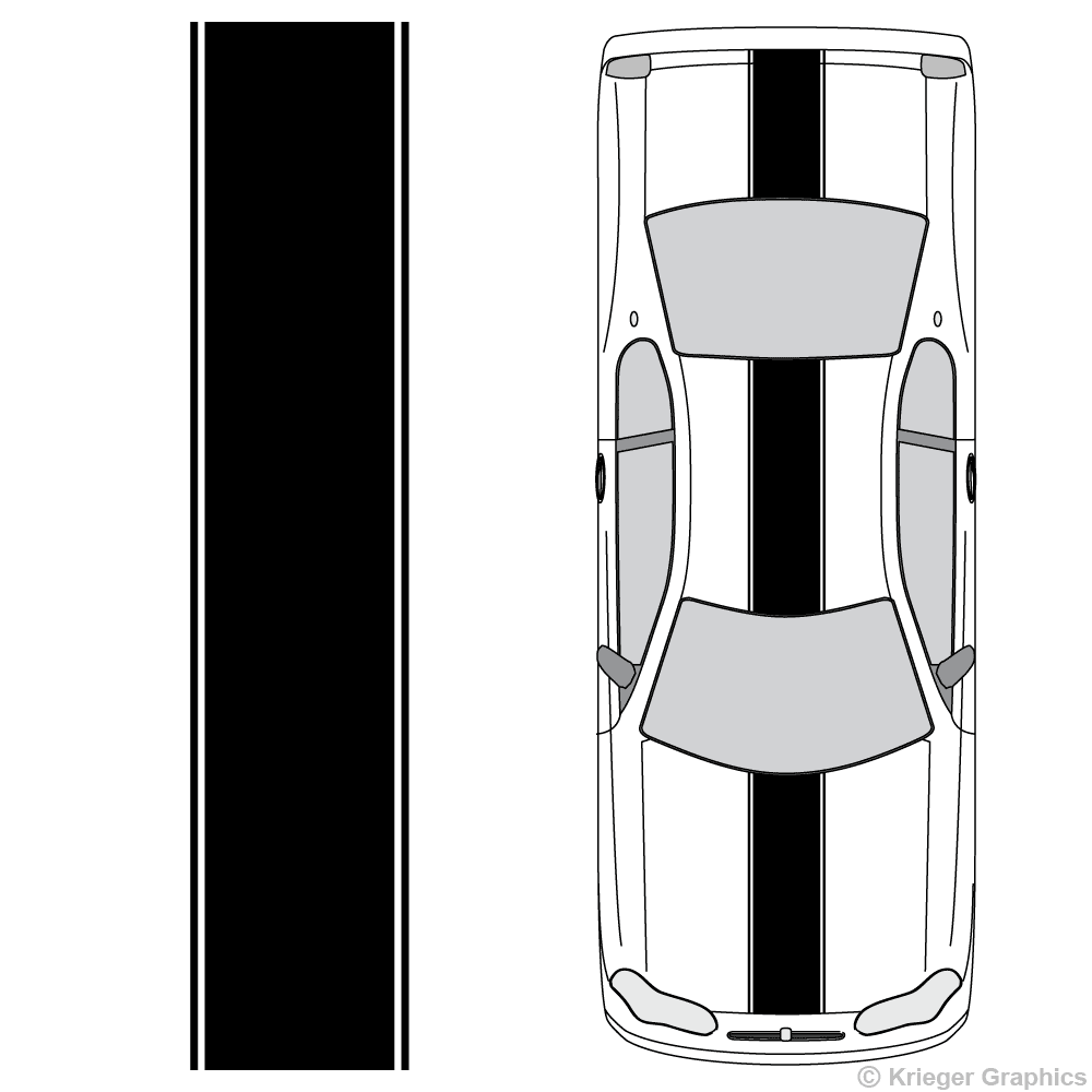 Top view of center stripes on a Chevy Monte Carlo