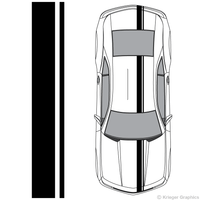 Top view of offset stripes on a new Chevy Camaro