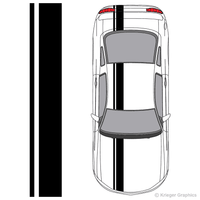 Illustration of Offset Racing Stripes on a car. 