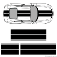 Top view of dual rally stripes on a Porsche 911 