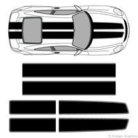 Top view of EZ rally stripes on a Porsche 911