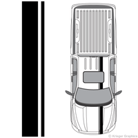 Top view of offset stripes on a Dodge Ram