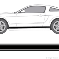 Illustration of Rocker Panel Stripes on a car. 