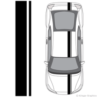 Top view of offset stripes on a Scion tC