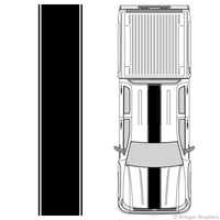 Top view of center stripes on a Chevy Silverado