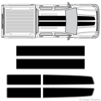 Top view of EZ rally stripes on a Chevy Silverado